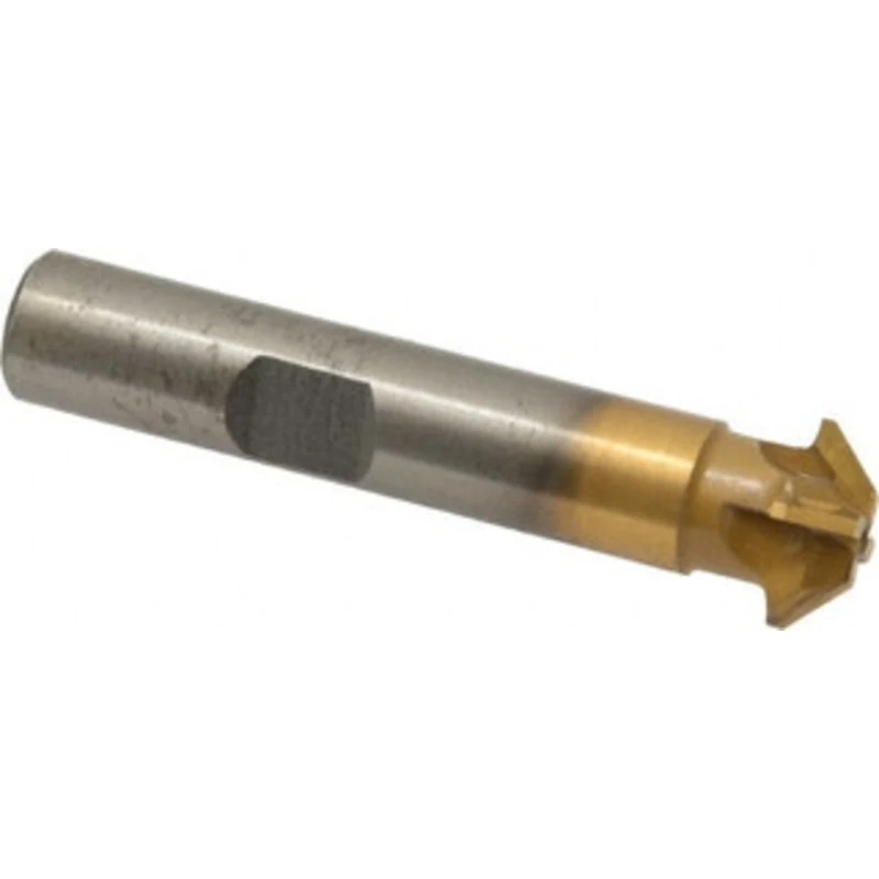 Whitney Tool 1/2 x 1/8 45 4-Tooth Carbide-Tipped Single-Angle Cutter TiN Finish, Right Hand Cut, 2-1/8 OAL, 3/8 Shank...