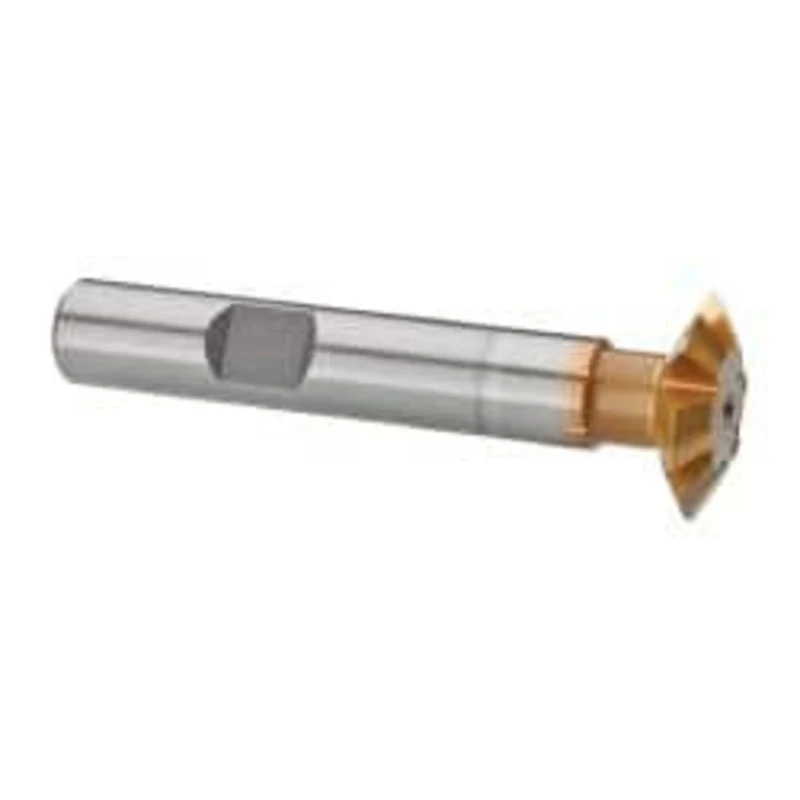 Whitney Tool 3/4 3/4 Cut Diam, 3/16 Cut Width, 3/8 Shank, Carbide-Tipped Double-Angle Cutter TiN Finish, 6 Teeth, Wel...
