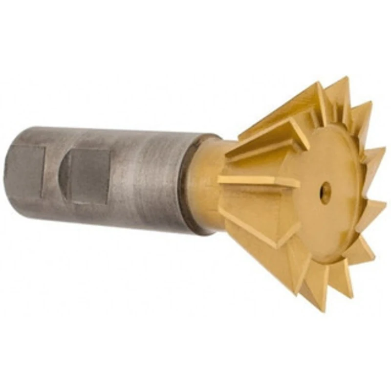 Whitney Tool 60 1-7/8 Cut Diam, 13/16 Cut Width, High Speed Steel Dovetail Cutter TiN Finish, 7/8 Shank Diam, 3-1/4 O...